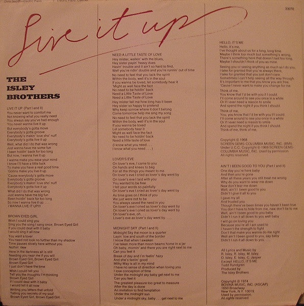 The Isley Brothers - Live It Up