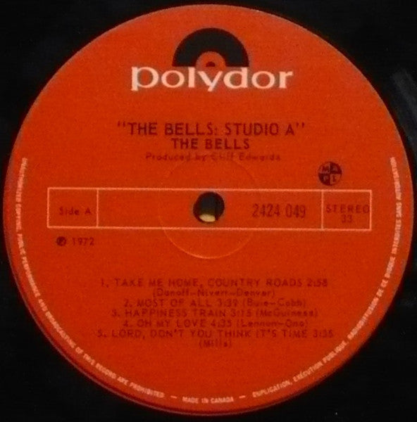 The Bells  - Studio "A" Vinyl Record