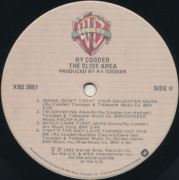 Ry Cooder - The Slide Area - 1982