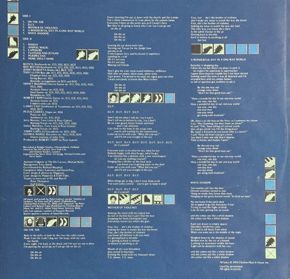 Peter Gabriel - Peter Gabriel - 1978