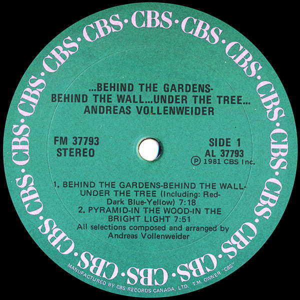 Andreas Vollenweider - ... Behind The Gardens - Behind The Wall - Under The Tree ... - 1982