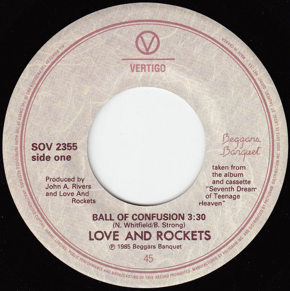 Love And Rockets - Ball Of Confusion - 1985