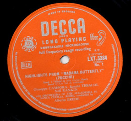 Giacomo Puccini / Renata Tebaldi, Nell Rankin, Giuseppe Campora, Coro dell'Accademia Nazionale di Santa Cecilia And Orchestra dell'Accademia Nazionale di Santa Cecilia, Alberto Erede - Highlights From Madama Butterfly - 1958