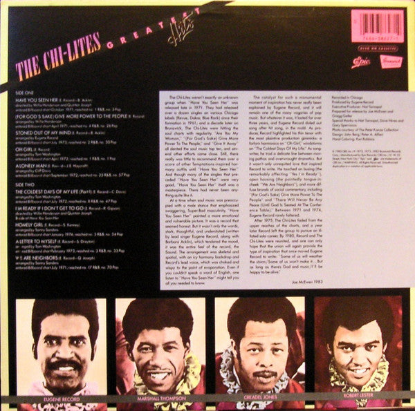 The Chi-Lites - Greatest Hits Vinyl Record