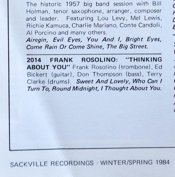 Frank Rosolino - Thinking About You - 1984