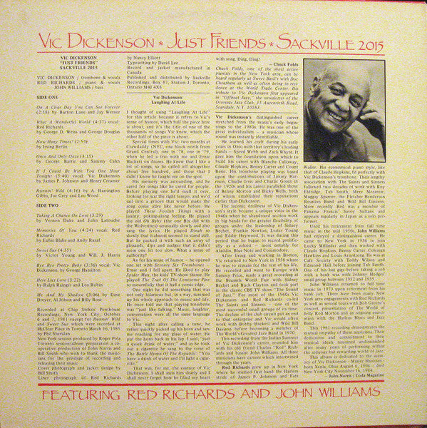 Vic Dickenson - Just Friends - Featuring Red Richards And John Williams