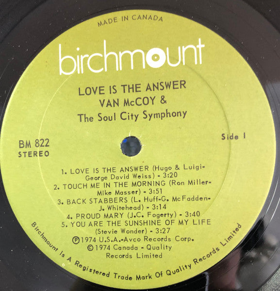 Van McCoy & The Soul City Symphony - Love Is The Answer