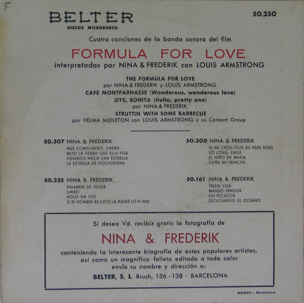 Nina & Frederik Y Louis Armstrong - Formula For Love - 1959