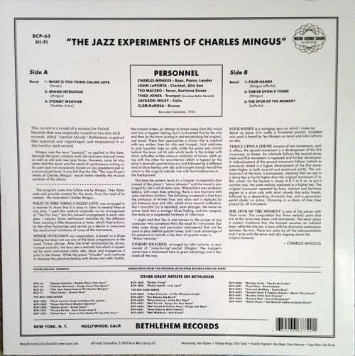 Charles Mingus - The Jazz Experiments Of Charles Mingus