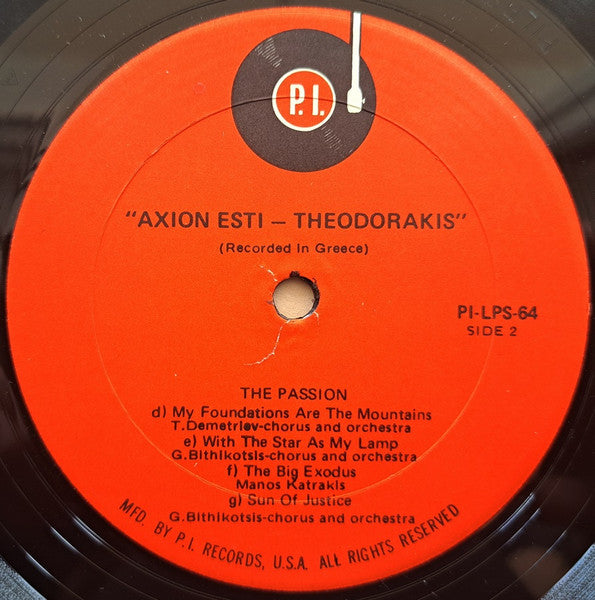 Mikis Theodorakis, Γρηγόρης Μπιθικώτσης, Μάνος Κατράκης, Θεόδωρος Δημήτριεφ - Axion Esti -