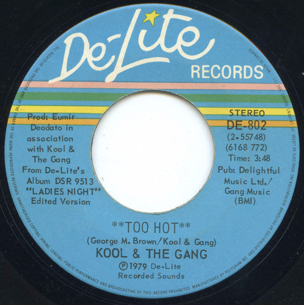 Kool & The Gang - Too Hot / Tonight's The Night - 1979