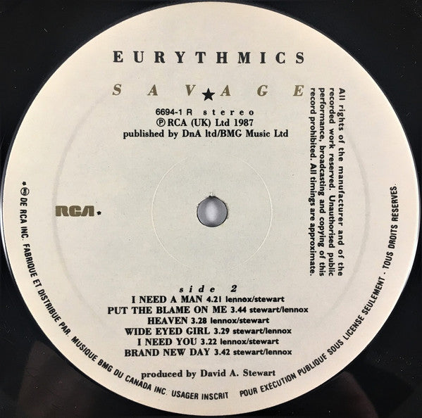 Eurythmics - Savage