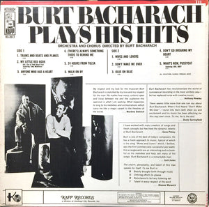 Burt Bacharach - Plays His Hits Vinyl Record