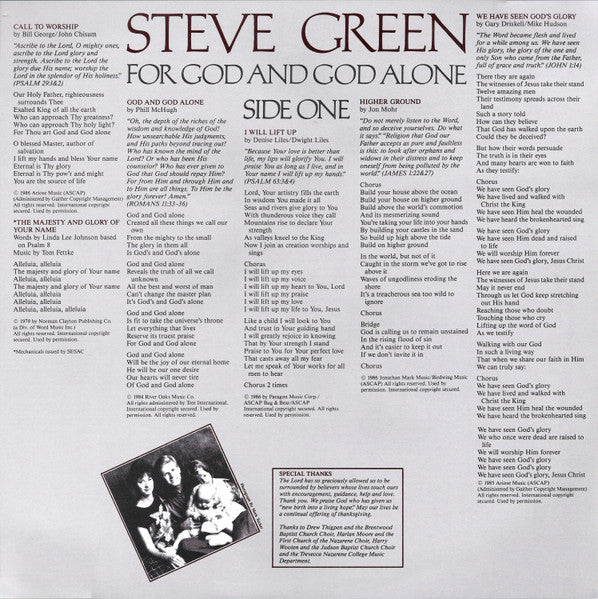Steve Green - For God And God Alone - 1986