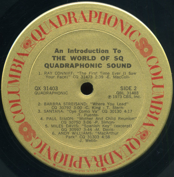 Various - An Introduction To The World Of SQ Quadraphonic Sound - 1973