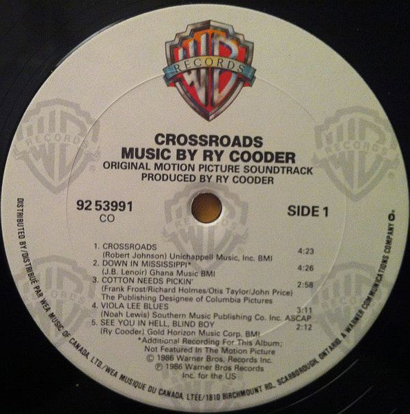 Ry Cooder - Crossroads (Original Motion Picture Soundtrack) Vinyl Record