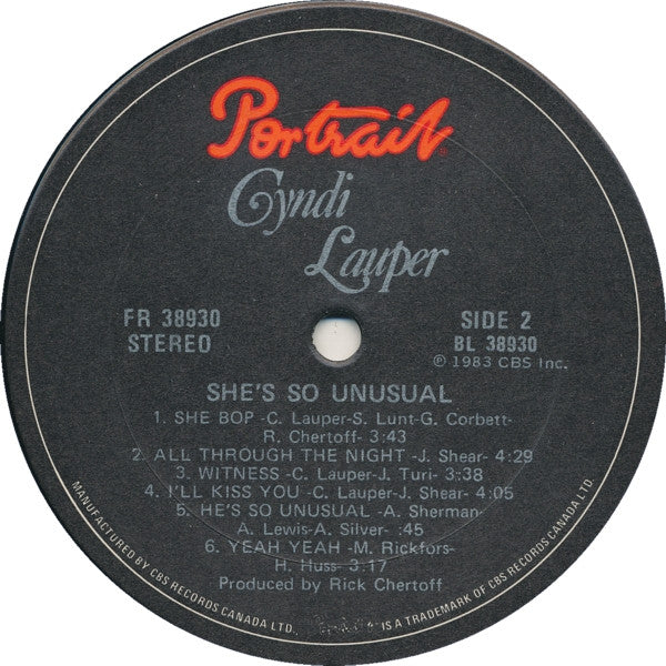 Cyndi Lauper - She's So Unusual - 1983