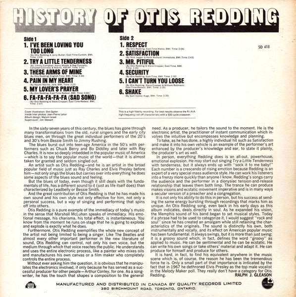 Otis Redding - History Of Otis Redding - 1967