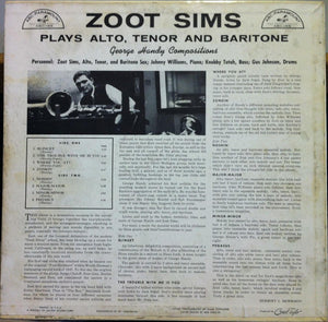 Zoot Sims - Plays Alto, Tenor And Baritone Vinyl Record