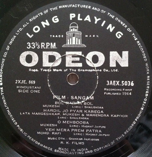Shankar-Jaikishan - Sangam - 1964