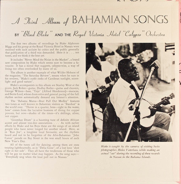 Blind Blake & His Royal Victoria Calypso Orchestra - A Third Album Of Bahamian Songs Vinyl Record