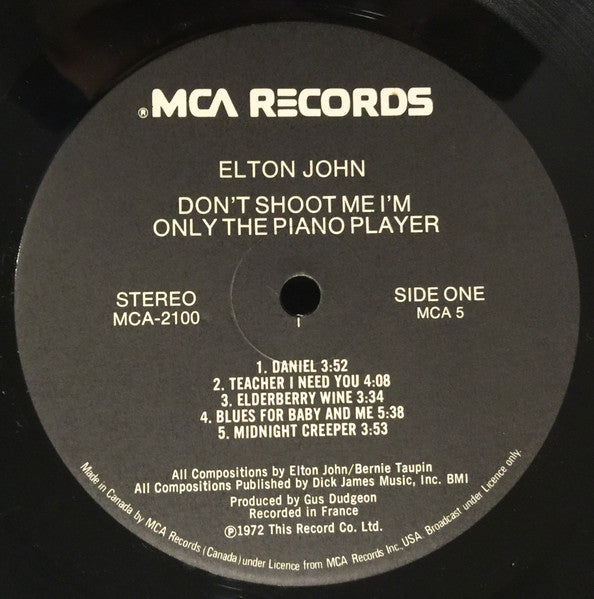 Elton John - Don't Shoot Me I'm Only The Piano Player - 1973