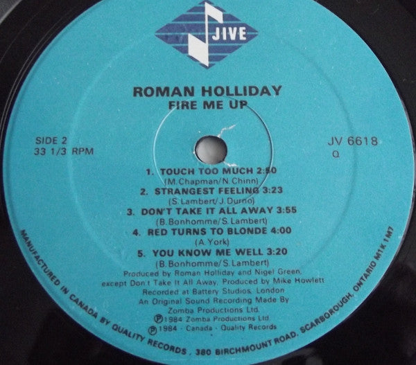 Roman Holliday - Fire Me Up - 1984