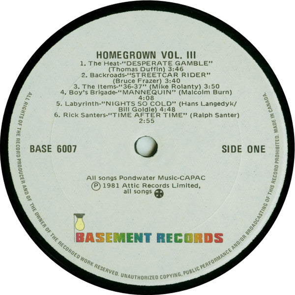 Various - Q107 Homegrown Volume 3 - 1981