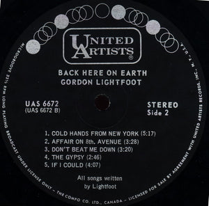 Gordon Lightfoot - Back Here On Earth