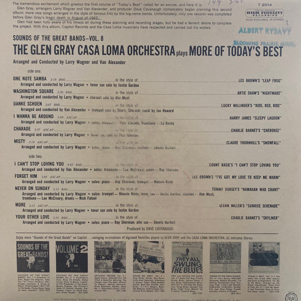 Glen Gray & The Casa Loma Orchestra - Sounds Of The Great Bands Volume 8 More Of Today's Best