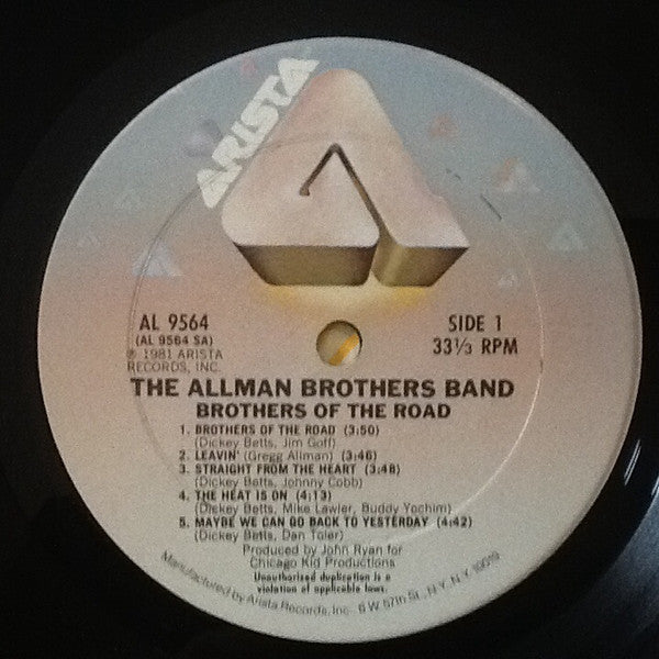 Allman Brothers Band, The - Brothers Of The Road - 1981