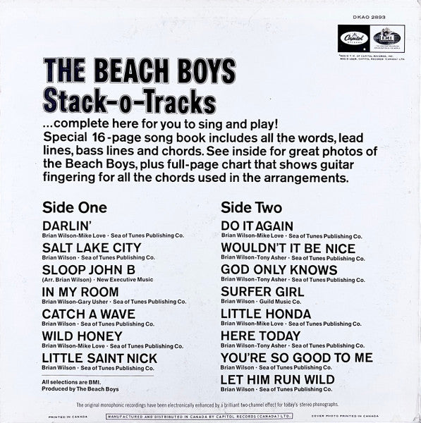 The Beach Boys - Stack-O-Tracks Vinyl Record