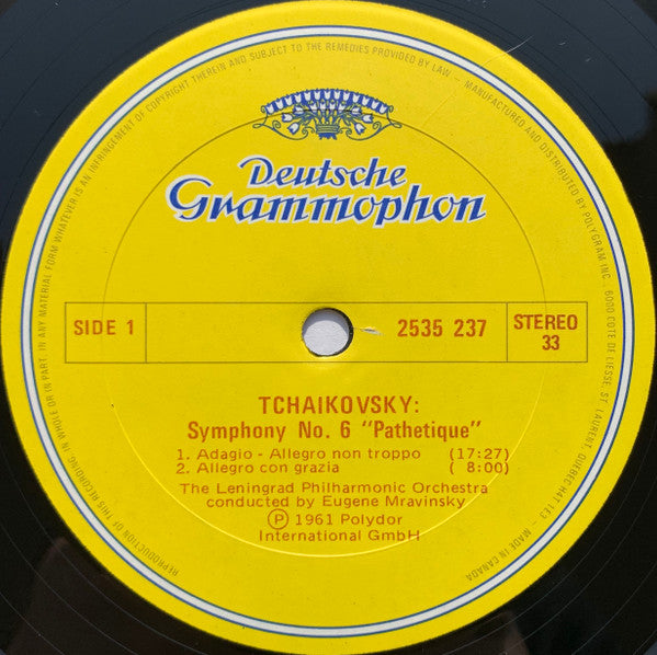Pyotr Ilyich Tchaikovsky, Leningrad Philharmonic Orchestra, Evgeny Mravinsky - Symphony No. 6 "Pathétique" - 1975