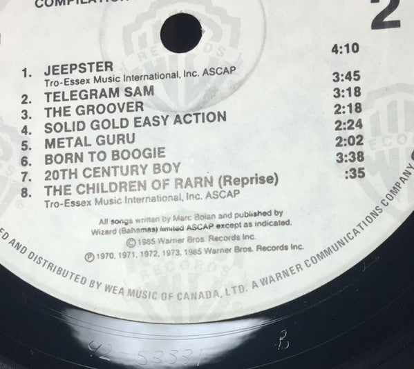 T. Rex - T. Rextasy: The Best Of T. Rex, 1970-1973 - 1985