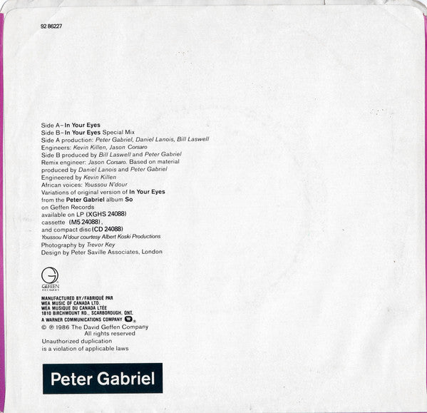 Peter Gabriel - In Your Eyes