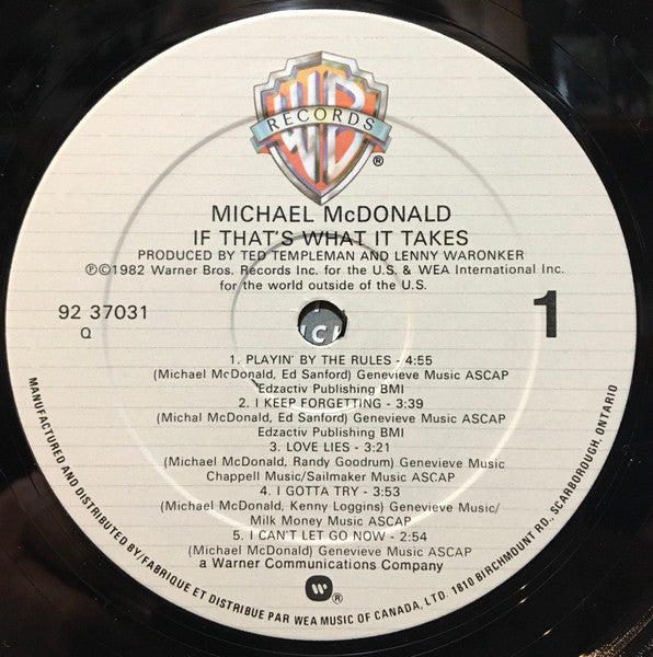 Michael McDonald - If That's What It Takes - 1982