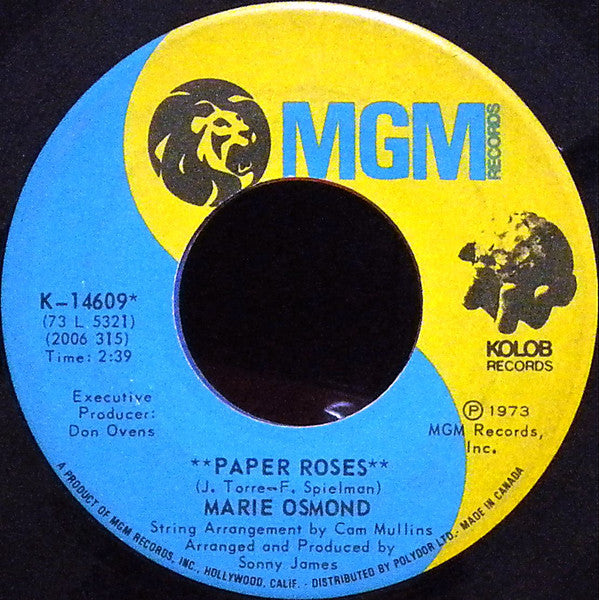 Marie Osmond - Paper Roses - 1973