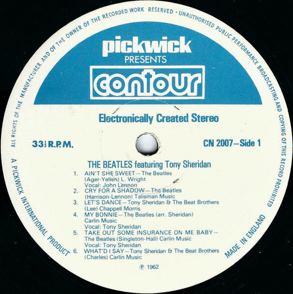 Beatles, The Featuring Tony Sheridan - The Beatles Featuring Tony Sheridan - 1974