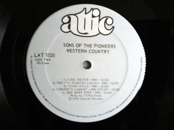 Sons Of The Pioneers, The - Western Country - 1976