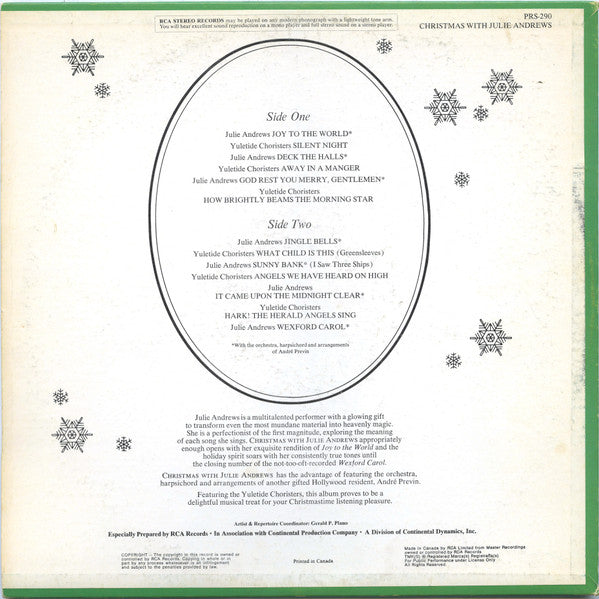 Julie Andrews - Christmas With Julie Andrews Vinyl Record