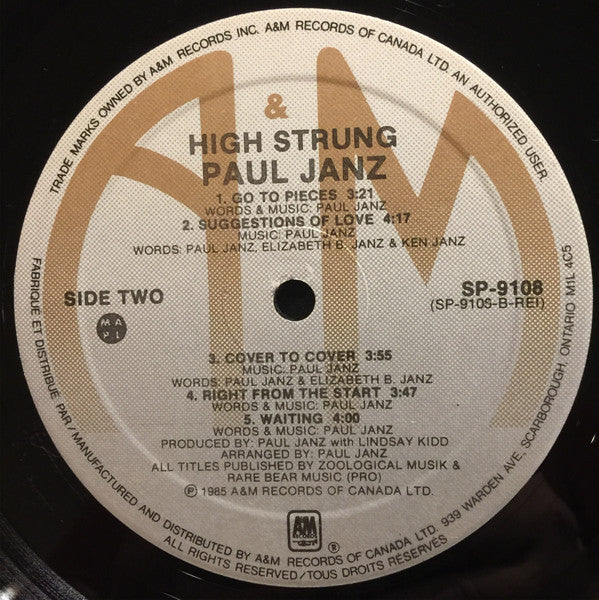 Paul Janz - High Strung - 1985