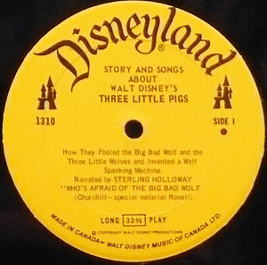 Sterling Holloway With Tutti Camarata - Story And Songs About Walt Disney's 3 Little Pigs -