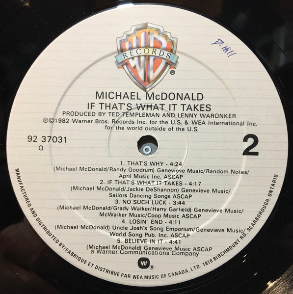 Michael McDonald - If That's What It Takes - 1982