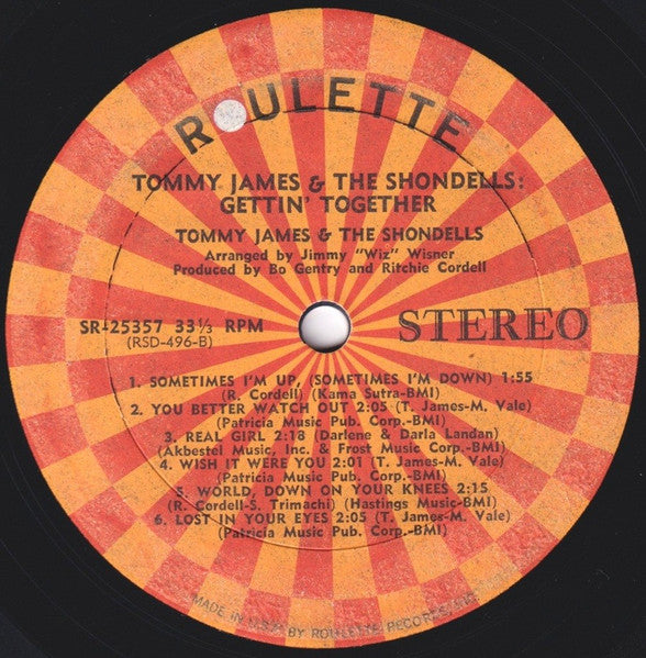 Tommy James & The Shondells - Gettin' Together - 1967