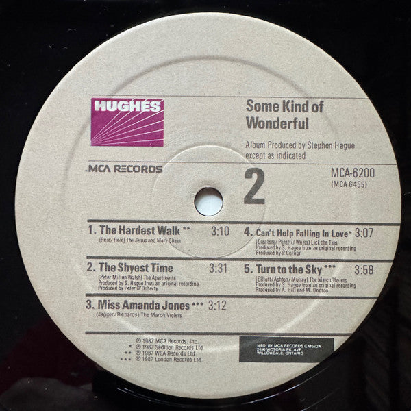 Various - Some Kind Of Wonderful (Music From The Motion Picture Soundtrack) - 1987
