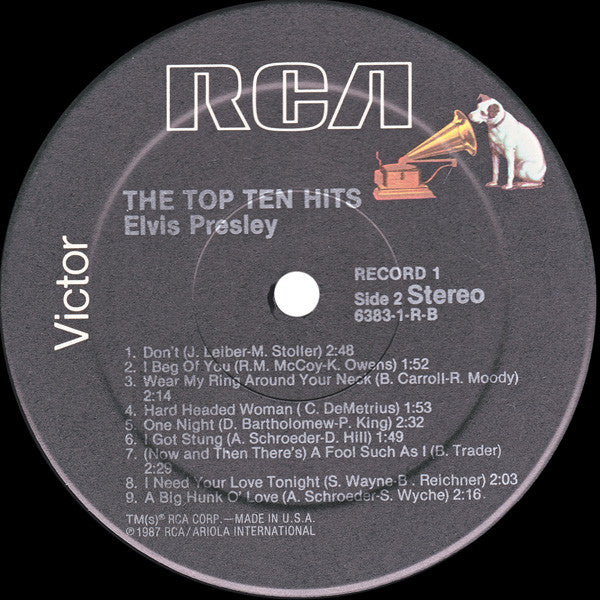 Elvis Presley - The Top Ten Hits - 1987