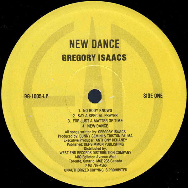 Gregory Isaacs - New Dance Vinyl Record