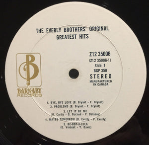 The Everly Brothers - The Everly Brothers' Original Greatest Hits Vinyl Record