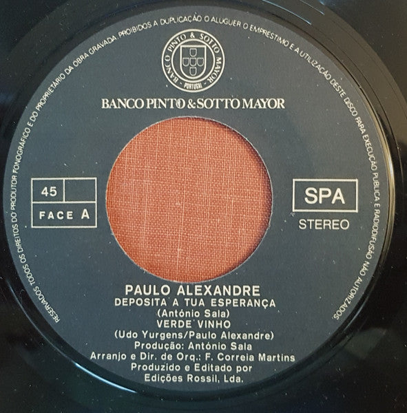 Paulo Alexandre - Deposita A Tua Esperança - 1986
