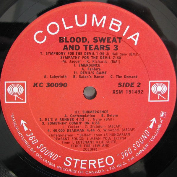 Blood, Sweat And Tears - Blood, Sweat And Tears 3 - 1970